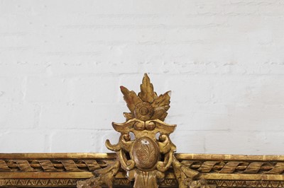 Lot 279 - A Louis XVI-style carved giltwood and gesso mirror