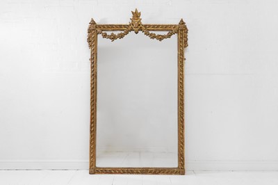 Lot 277 - A Louis XVI-style carved giltwood and gesso mirror