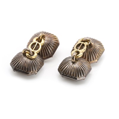 Lot 1 - A pair of silver and gold 'Stuart crystal' cufflinks, c.1700