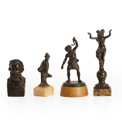 Lot 273 - A collection of four small bronze groups