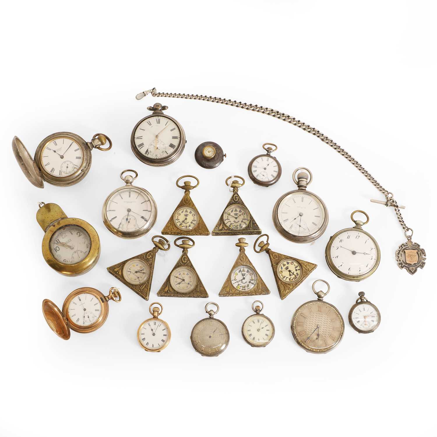 Lot 40 - A silver pair cased pocket watch
