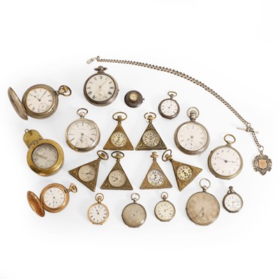 Lot 40 - A silver pair cased pocket watch