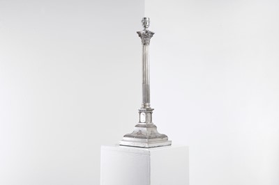 Lot 232 - A silver-plated table lamp