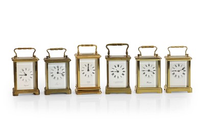 Lot 187 - Six brass carriage timepieces