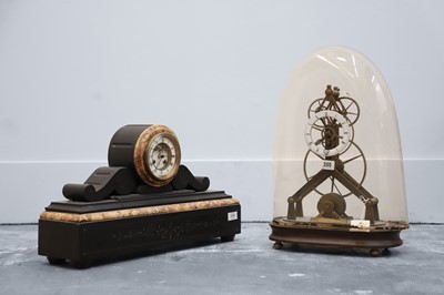 Lot 260 - A brass skeleton clock
