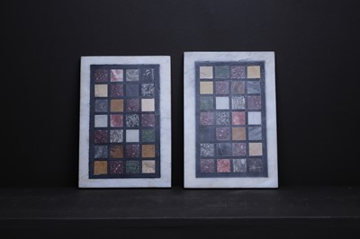 Lot 389 - A near pair of grand tour specimen marble panels