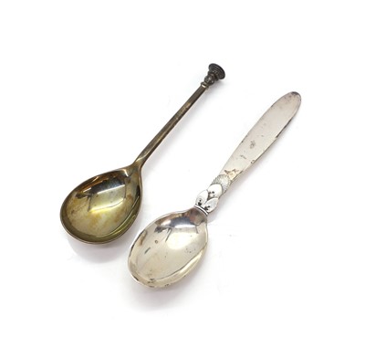 Lot 18 - A Georg Jensen sterling silver 'Cactus' pattern spoon
