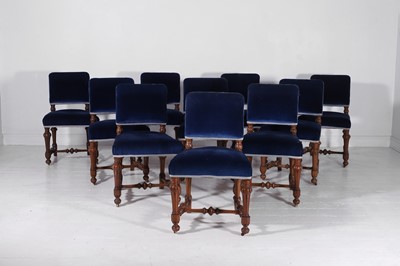 Lot 494 - A set of ten Victorian walnut dining chairs