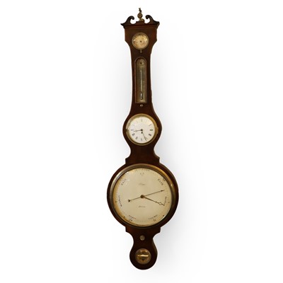 Lot 196 - A George IV mahogany case clock/barometer
