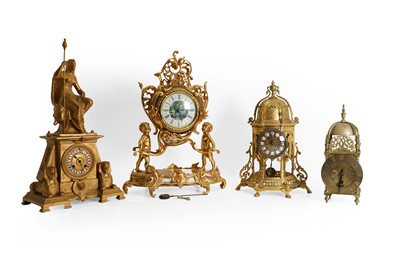 Lot 179 - Four brass mantle clocks