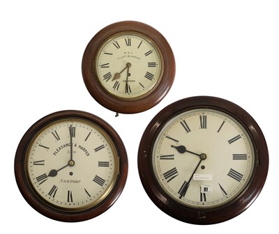 Lot 198 - Three mahogany single fusee dial wall clocks