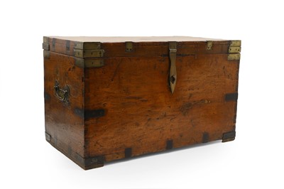 Lot 176 - A brass bound camphorwood trunk