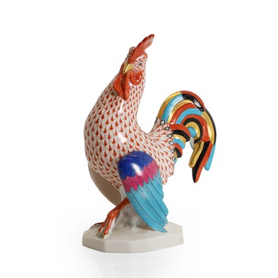 Lot 214 - A Herend porcelain cockerel