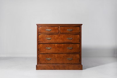 Lot 242 - A brown oak and coromandel chest of drawers