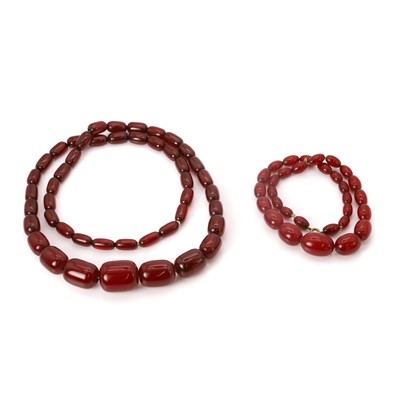 Lot 121 - Two Bakelite bead necklaces