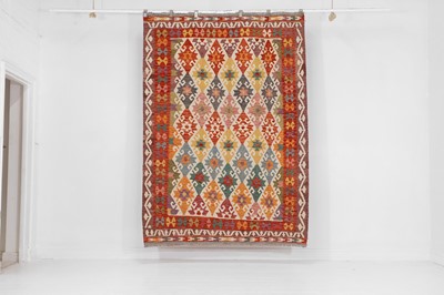 Lot 373 - A flat-weave wool rug of Anatolian design