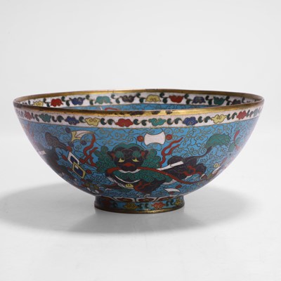 Lot 376 - A Chinese cloisonné enamel bowl