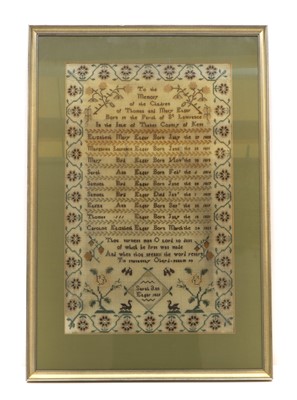Lot 315 - A George IV needlework sampler