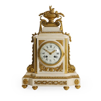 Lot 259 - A gilt-metal mounted marble mantel clock