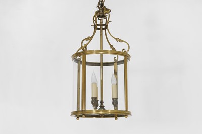 Lot 419 - A George III-style brass hall lantern