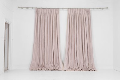 Lot 355 - Two pairs of lined and interlined cotton curtains