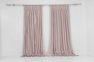 Lot 355 - Two pairs of lined and interlined cotton curtains