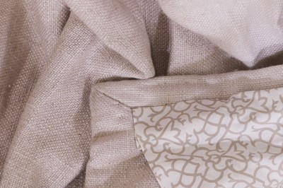 Lot 355 - Two pairs of lined and interlined cotton curtains