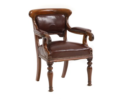 Lot 464 - A Victorian mahogany elbow chair