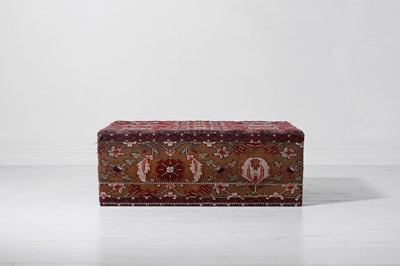 Lot 126 - A country house carpet-upholstered stool or ottoman