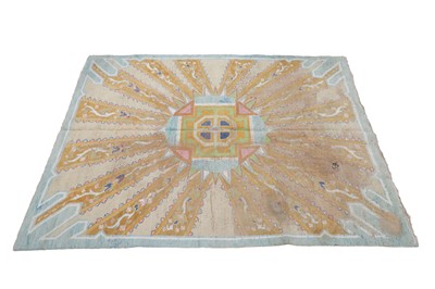 Lot 388 - A modern pale green and cream rug