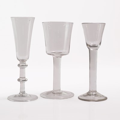 Lot 6 - A group of three plain stem drinking glasses