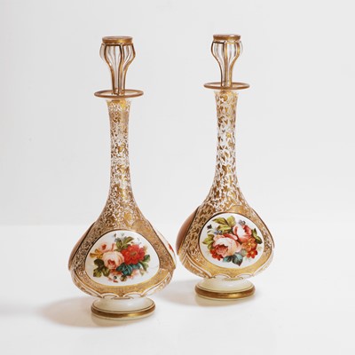 Lot 45 - A pair of Bohemian glass decanters