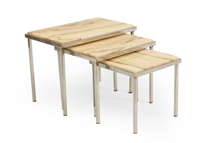 Lot 452 - A nest of three chromium tables