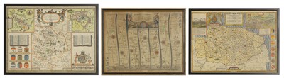 Lot 15 - Three Maps (Hand coloured, mounted, framed & glazed)