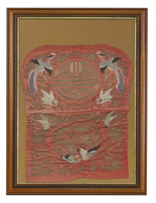 Lot 157 - A Chinese silk embroidered panel