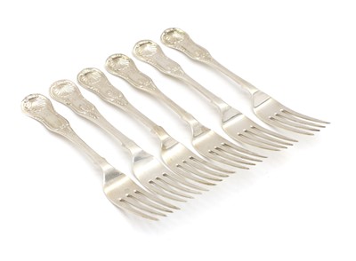 Lot 47 - A set of six King's pattern table forks