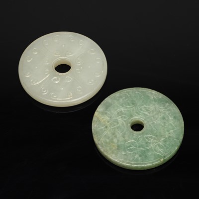Lot 98 - A Chinese jade bi disc