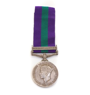 Lot 151 - A George VI General Service Medal, with Bomb and Mine Clearance 1945-49 clasp