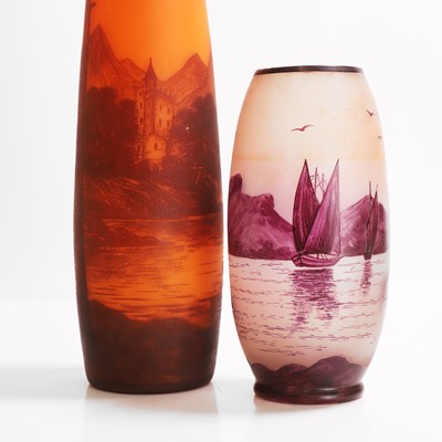 Lot 60 - Two cameo glass vases