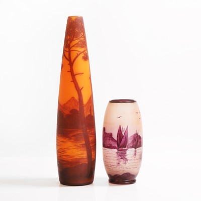 Lot 60 - Two cameo glass vases