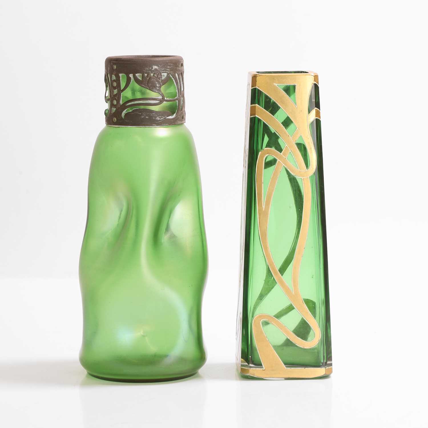 Lot 58 - Two Bohemian glass vases