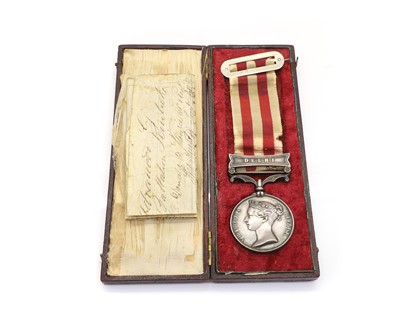 Lot 142 - Queen Victoria, Indian General Service medal, 1857-1858, with Delhi clasp