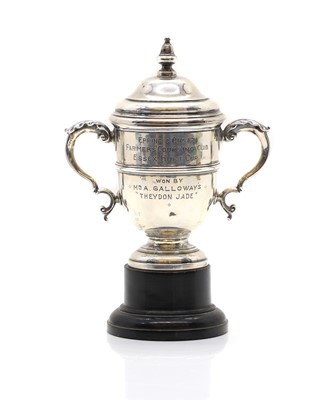 Lot 27 - A silver trophy cup and cover