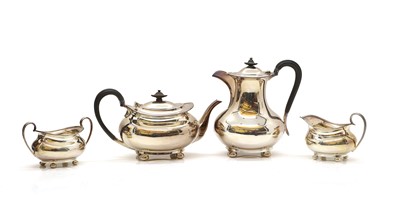 Lot 4 - A silver four piece tea service