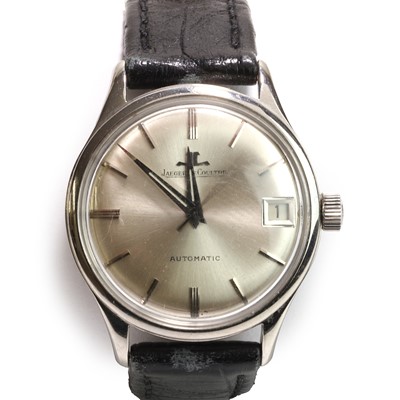Lot 1315 - A gentlemen's white metal Jaeger-LeCoultre automatic strap watch