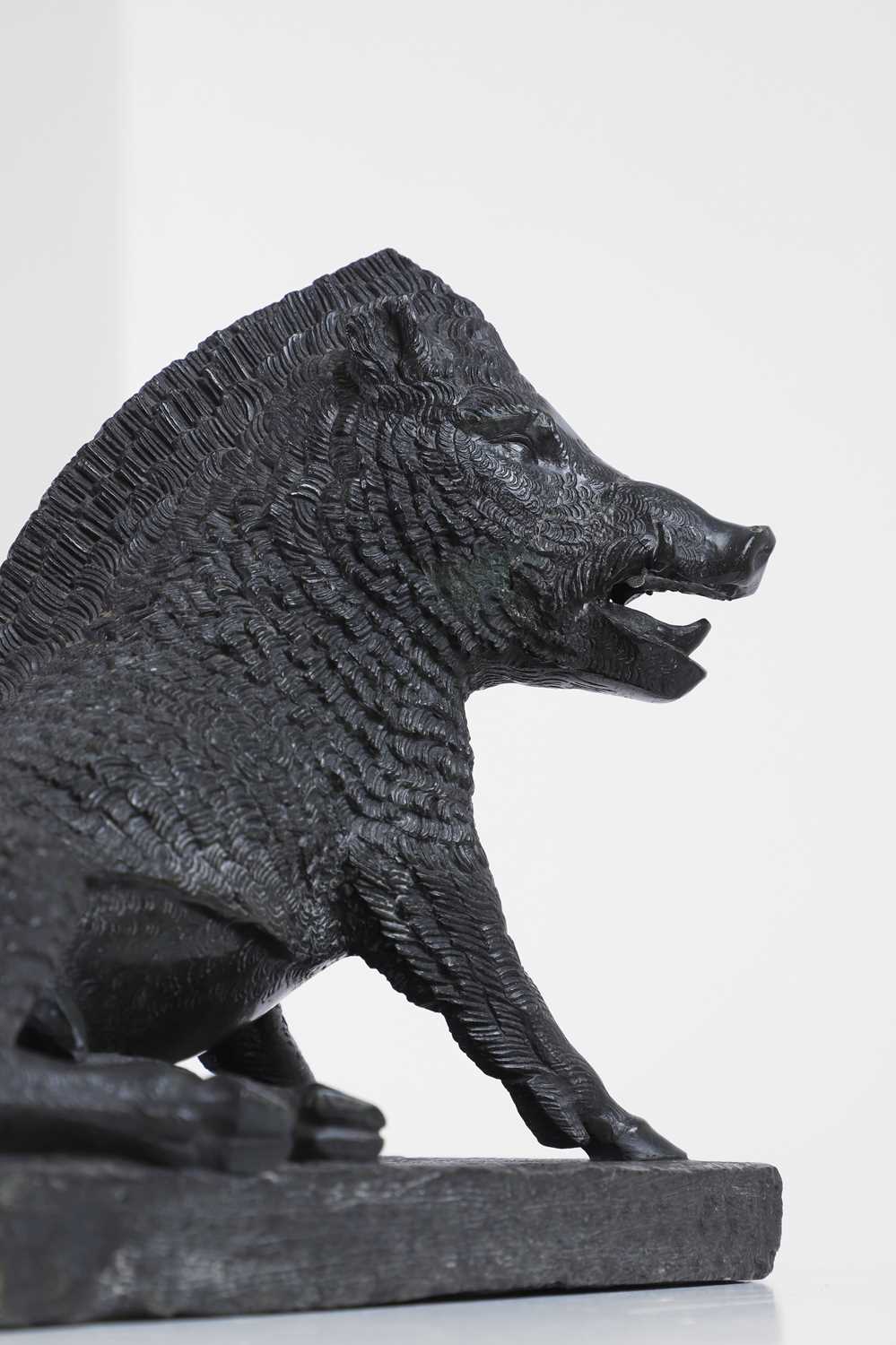 Lot 230 - A carved serpentine marble model of the 'Porcellino' or Uffizi Boar
