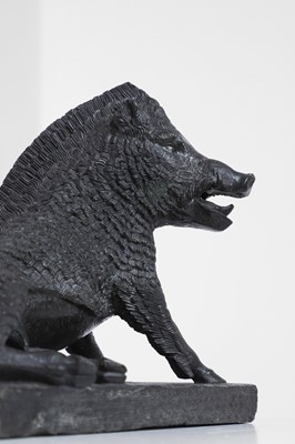 Lot 230 - A carved serpentine marble model of the 'Porcellino' or Uffizi Boar
