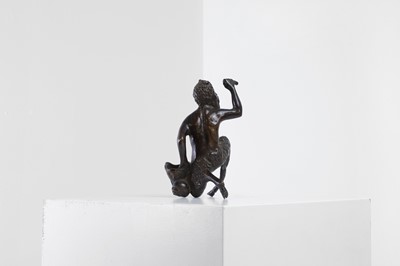 Lot 231 - A Renaissance-style bronze figure of a kneeling satyr