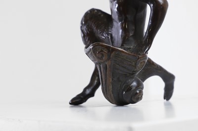 Lot 231 - A Renaissance-style bronze figure of a kneeling satyr