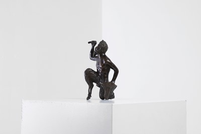 Lot 231 - A Renaissance-style bronze figure of a kneeling satyr